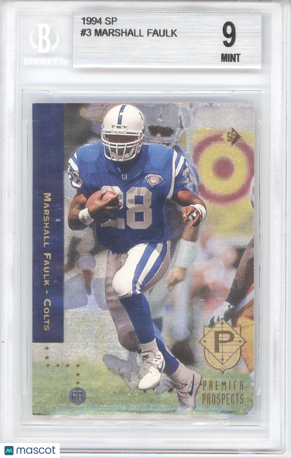 1994 SP Football Marshall Faulk #3 Premiere Prospects BGS 9