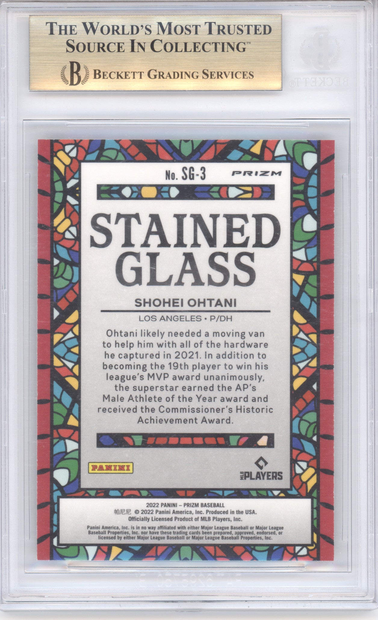 2022 Panini Prizm Shohei Ohtani #3 Stained Glass BGS 9.5