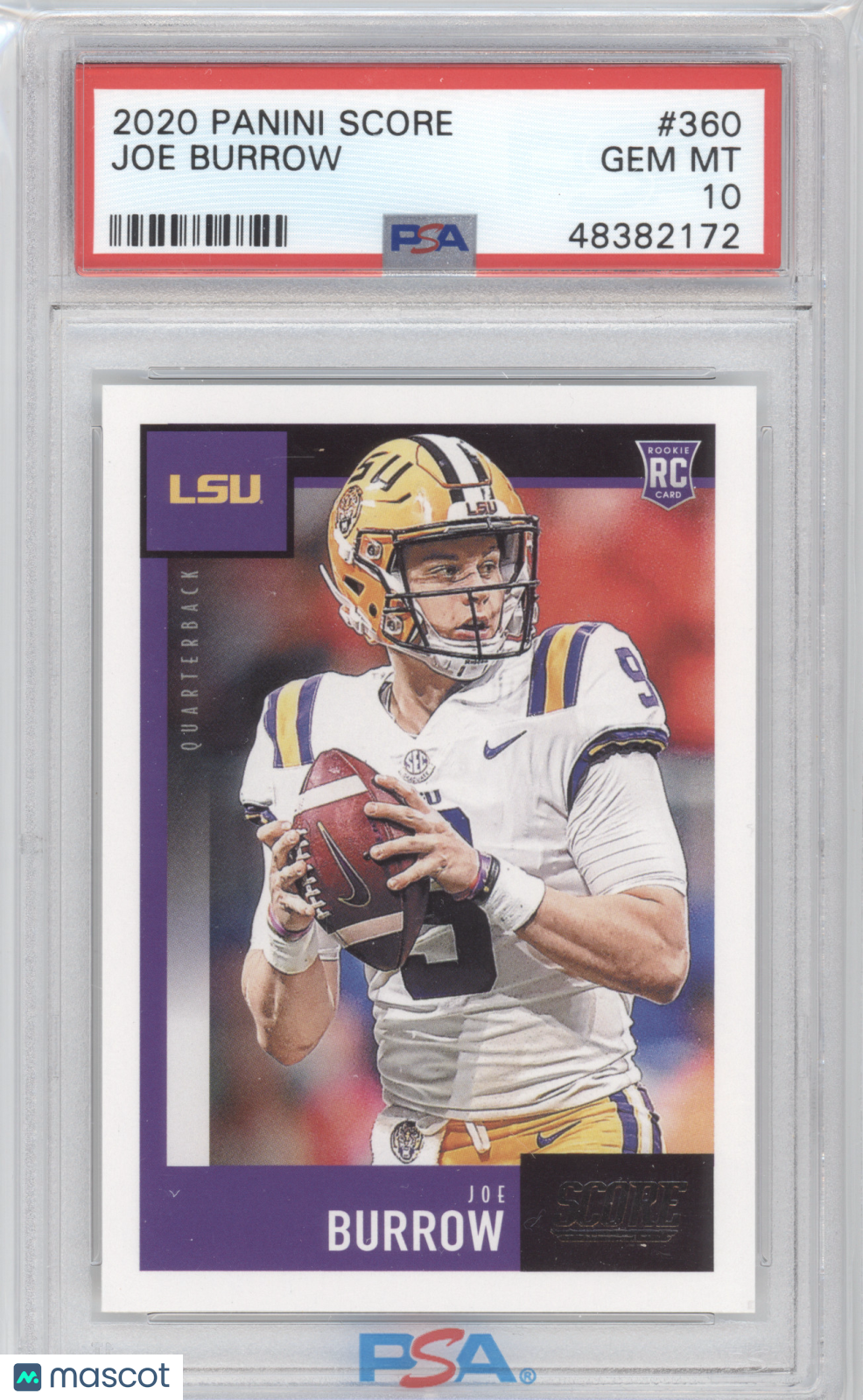 2020 Panini Score Joe Burrow #360 PSA 10