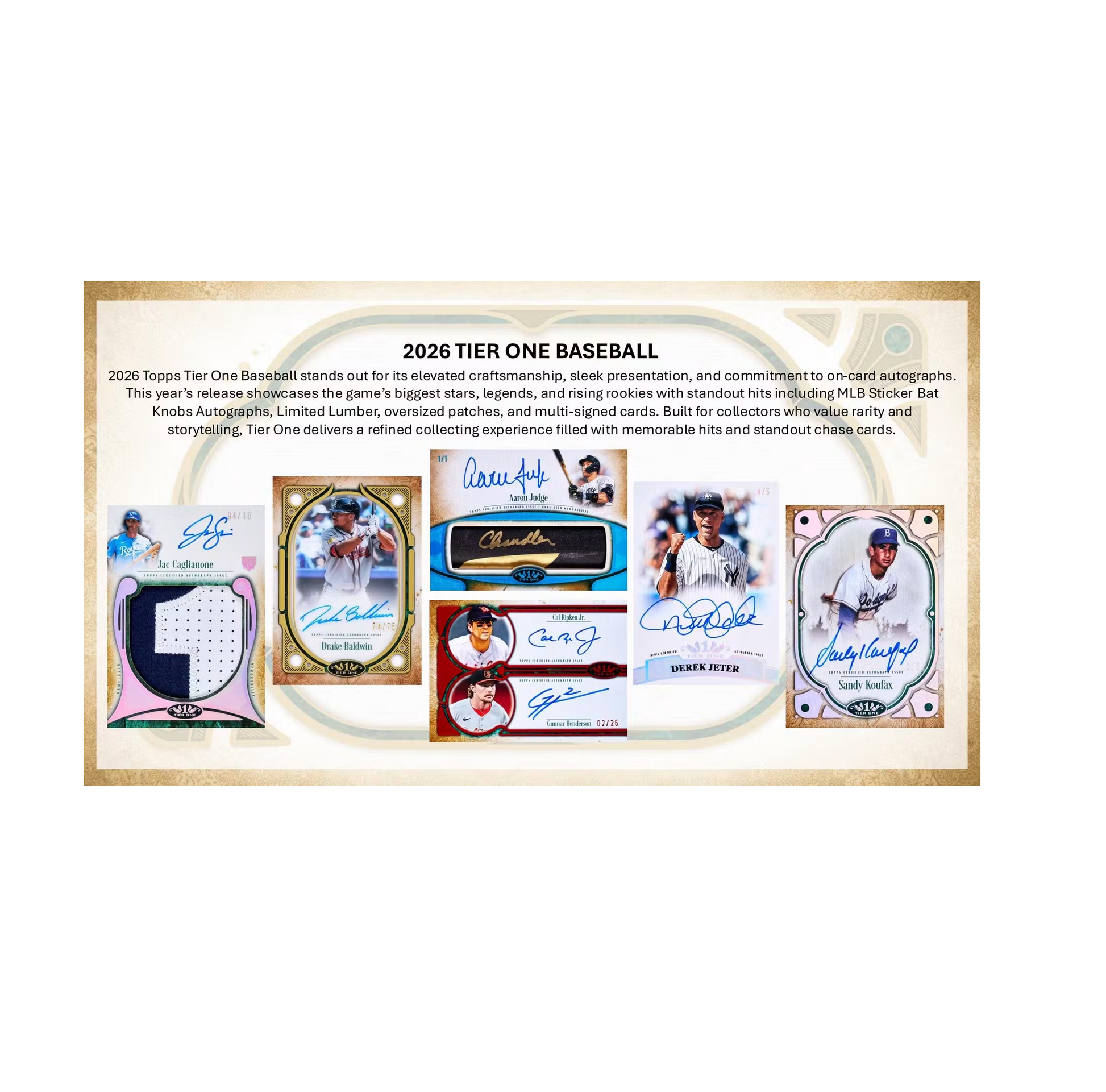 2026 Topps Tier One Baseball Hobby Box - sample card preview
