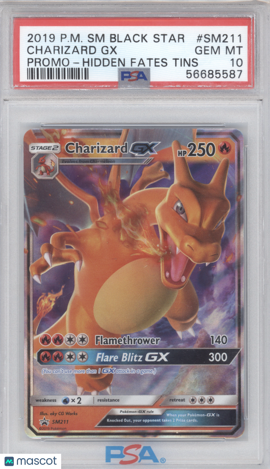 2019 Sun & Moon Black Star Promos Charizard GX PSA 10 #SM211