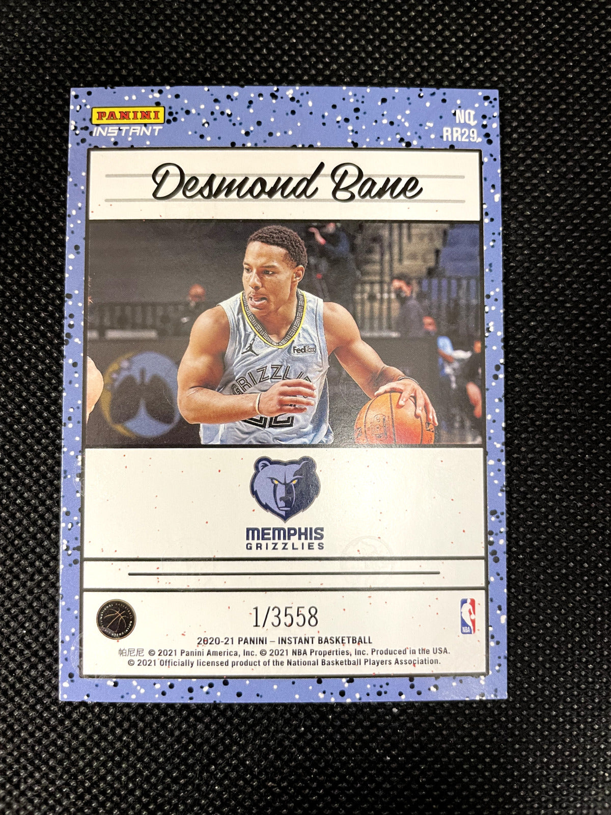 2020-2021 Panini Desmond Bane Instant Rated Rookie Retro Card 1/3558