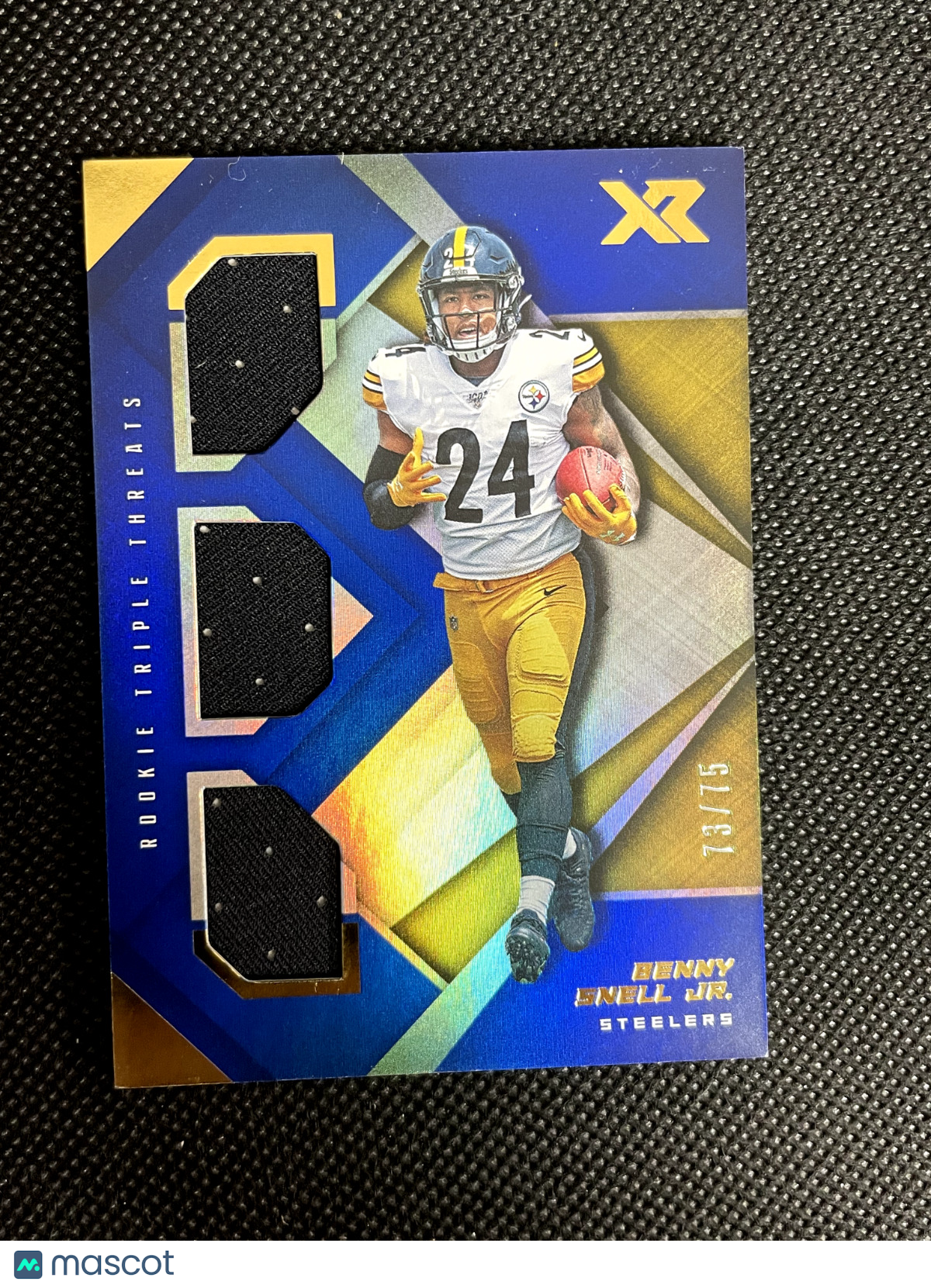 2019 Panini XR Triple Threats Materials Blue 73/75 Benny Snell Jr Rookie