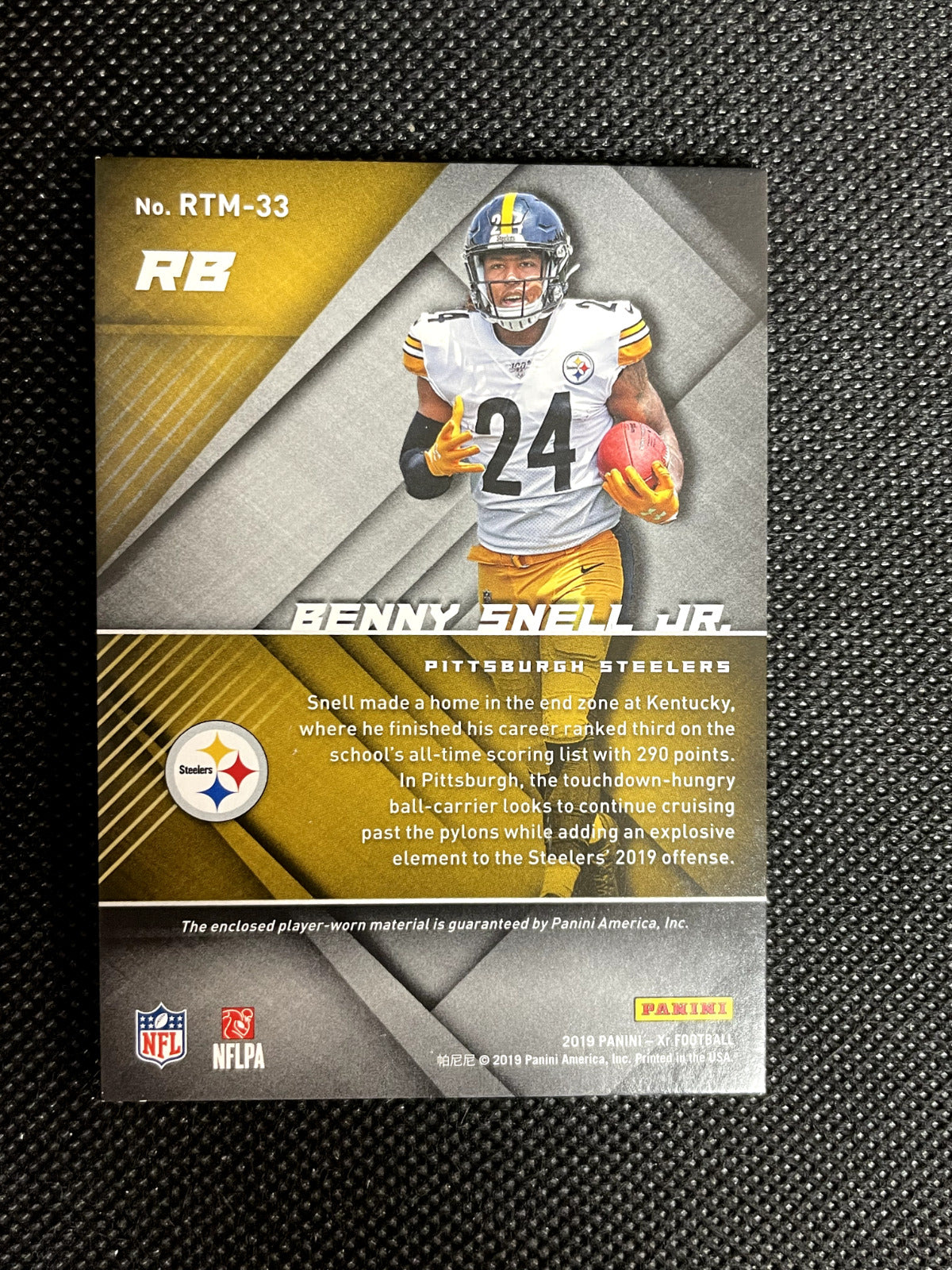 2019 Panini XR Triple Threats Materials Blue 73/75 Benny Snell Jr Rookie