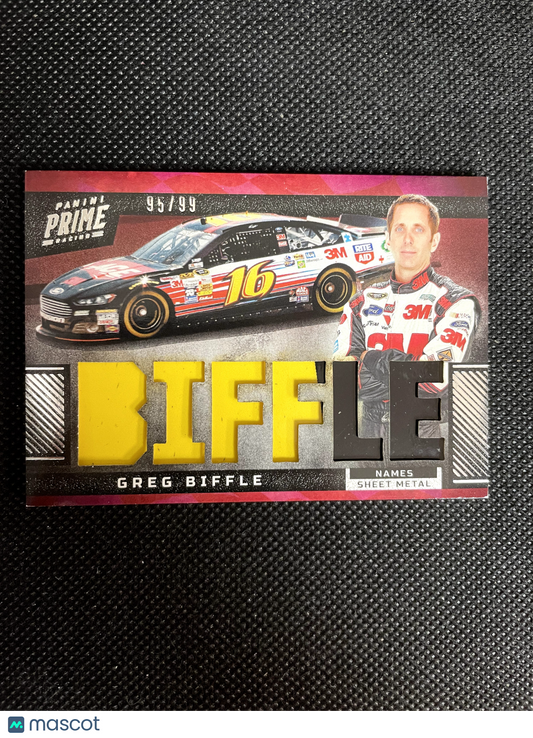 2023 Panini Prime Racing Greg Biffle Names Sheet Metal Relic 95/99
