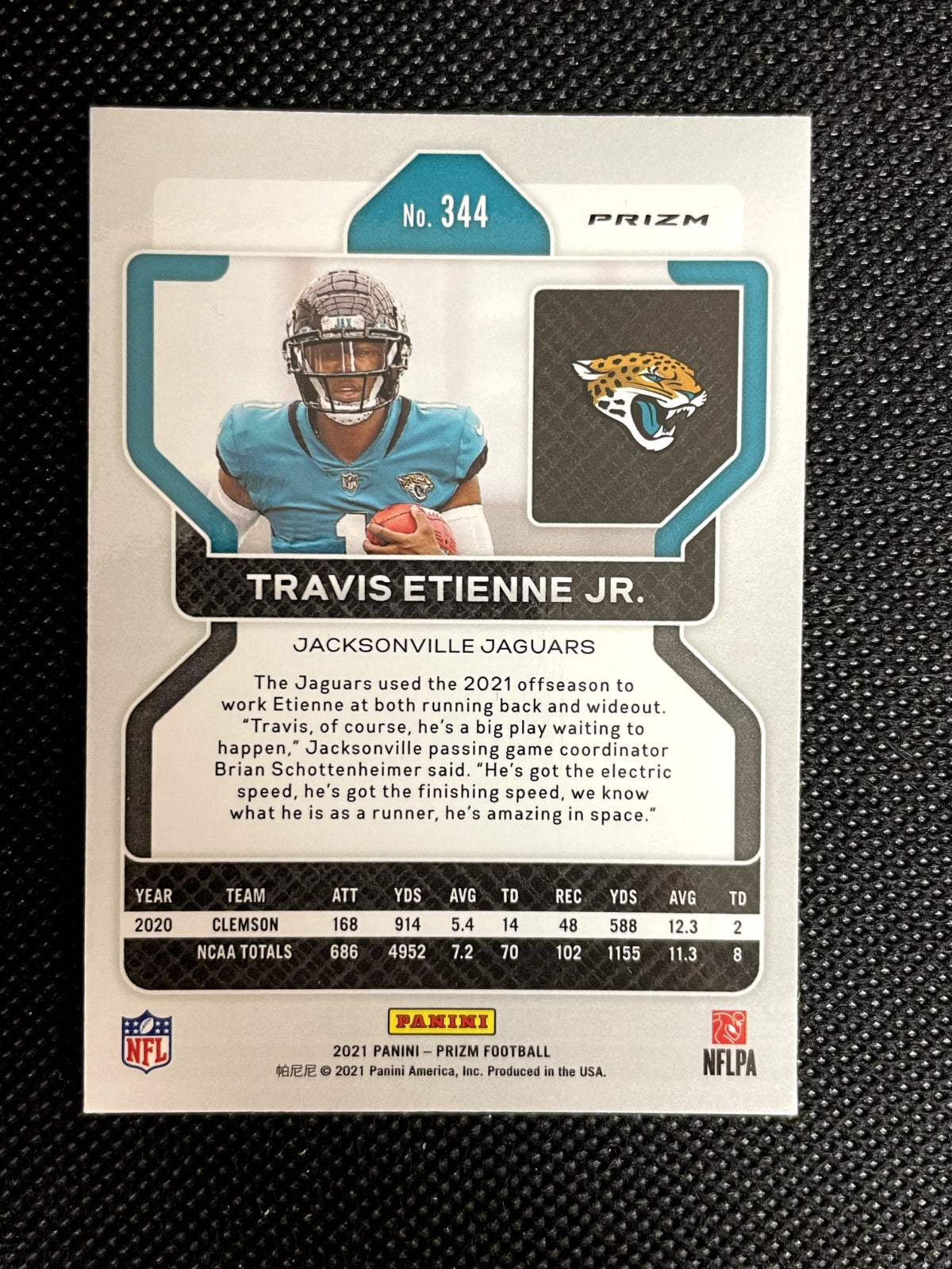 2021 Panini Prizm Travis Etienne Jr Orange Disco Prizm Rookie Jaguars