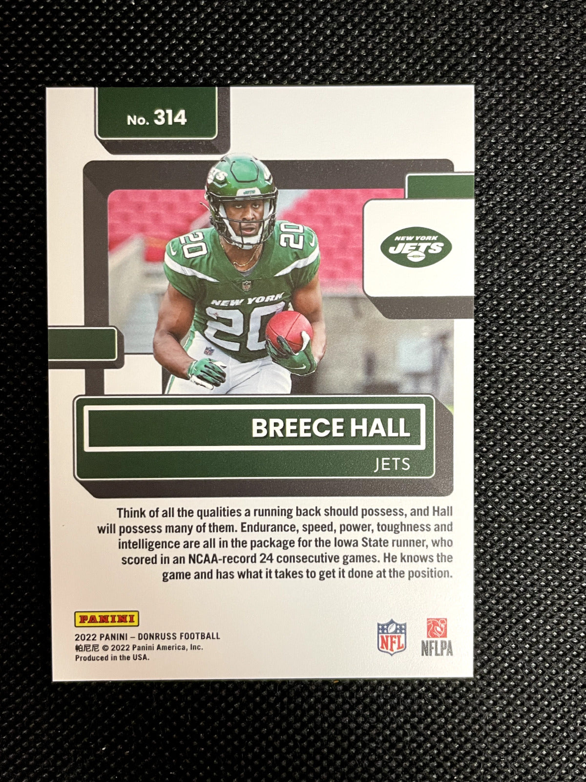 2022 Donruss Breece Hall Gold Press Proof Rated Rookie New York Jets