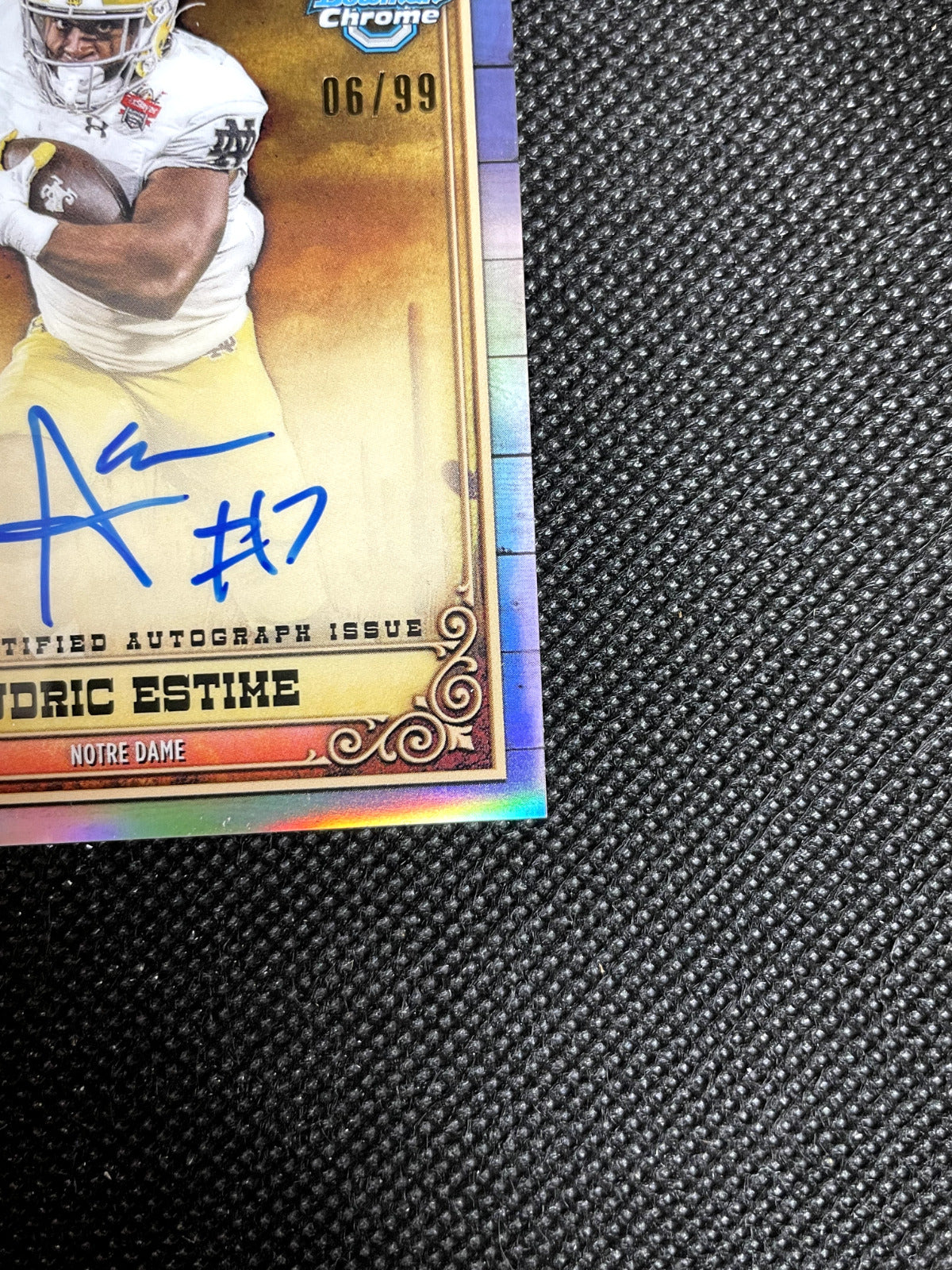 2023 Bowman Chrome Audric Estime Ramblin' Man Auto 06/99 Notre Dame
