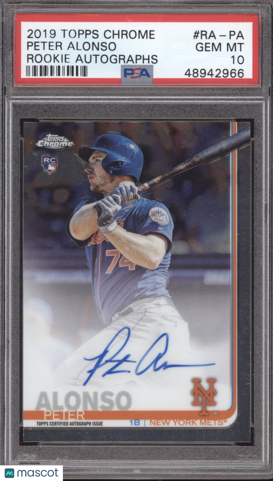2019 Topps Chrome Rookie Autographs Peter Alonso #RA-PA PSA 10
