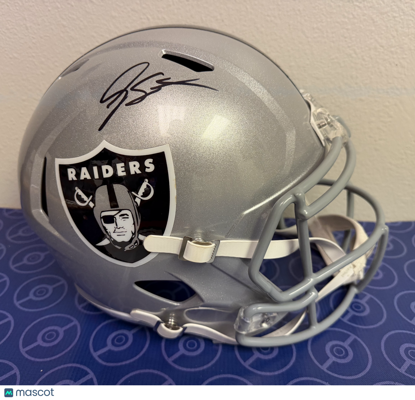 Geno Smith Oakland Raiders Signed Football Helmet (Beckett Authenticated)