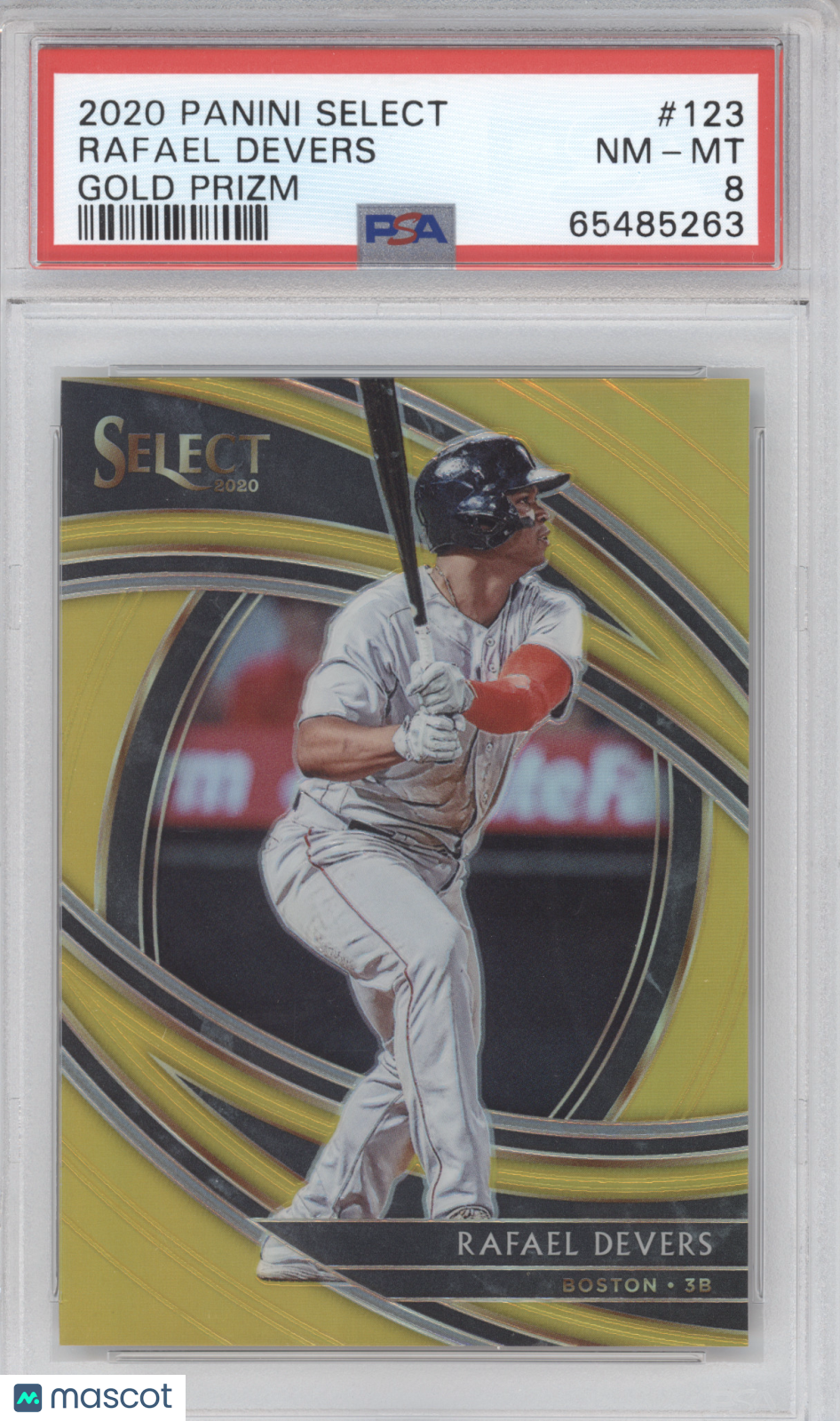 2020 Panini Select Rafael Devers #123 Gold Prizm 05/10 PSA 8