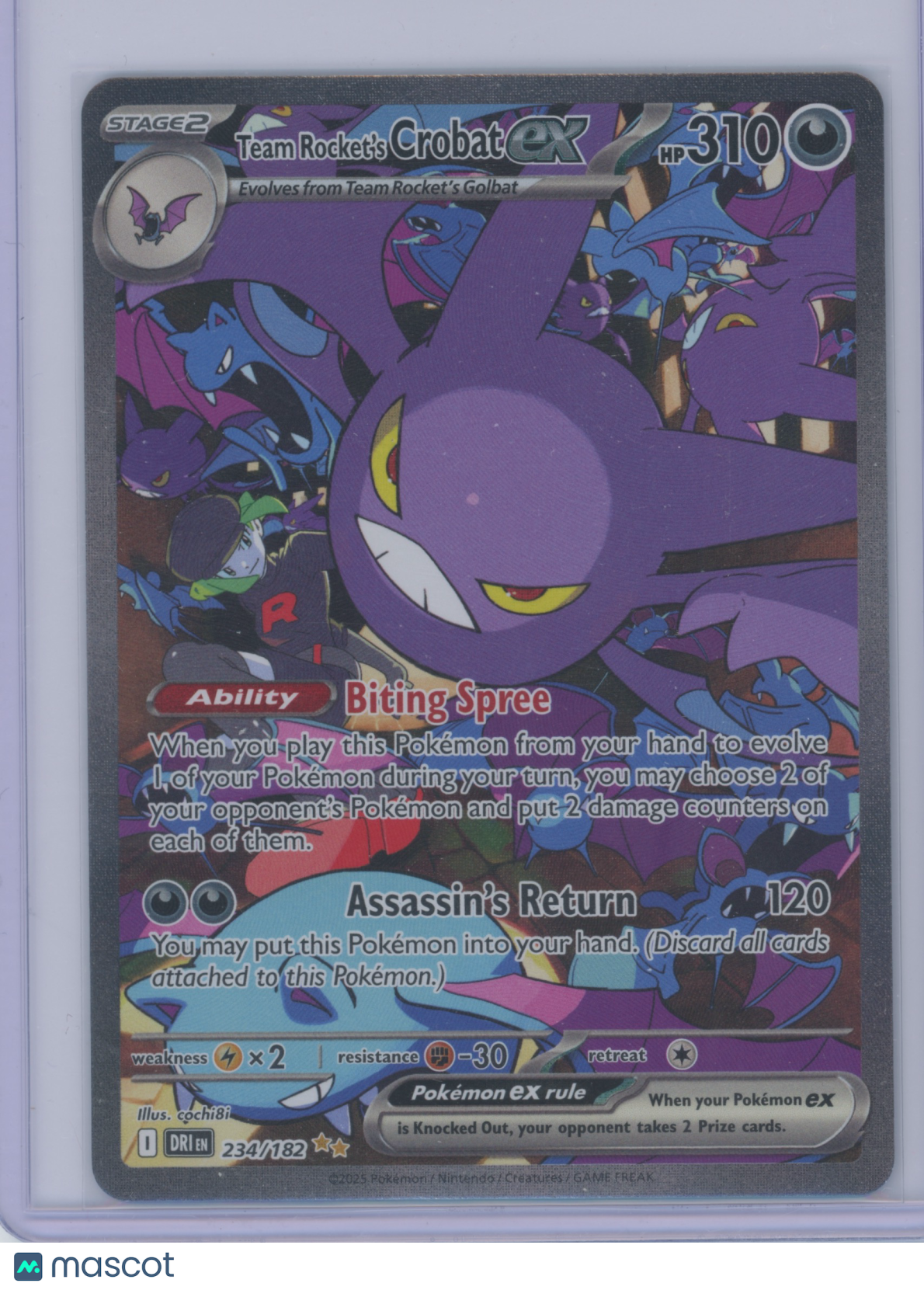 2025 Pokemon S&V Destined Rivals Team Rocket's Crobat EX #234/182 Full Art