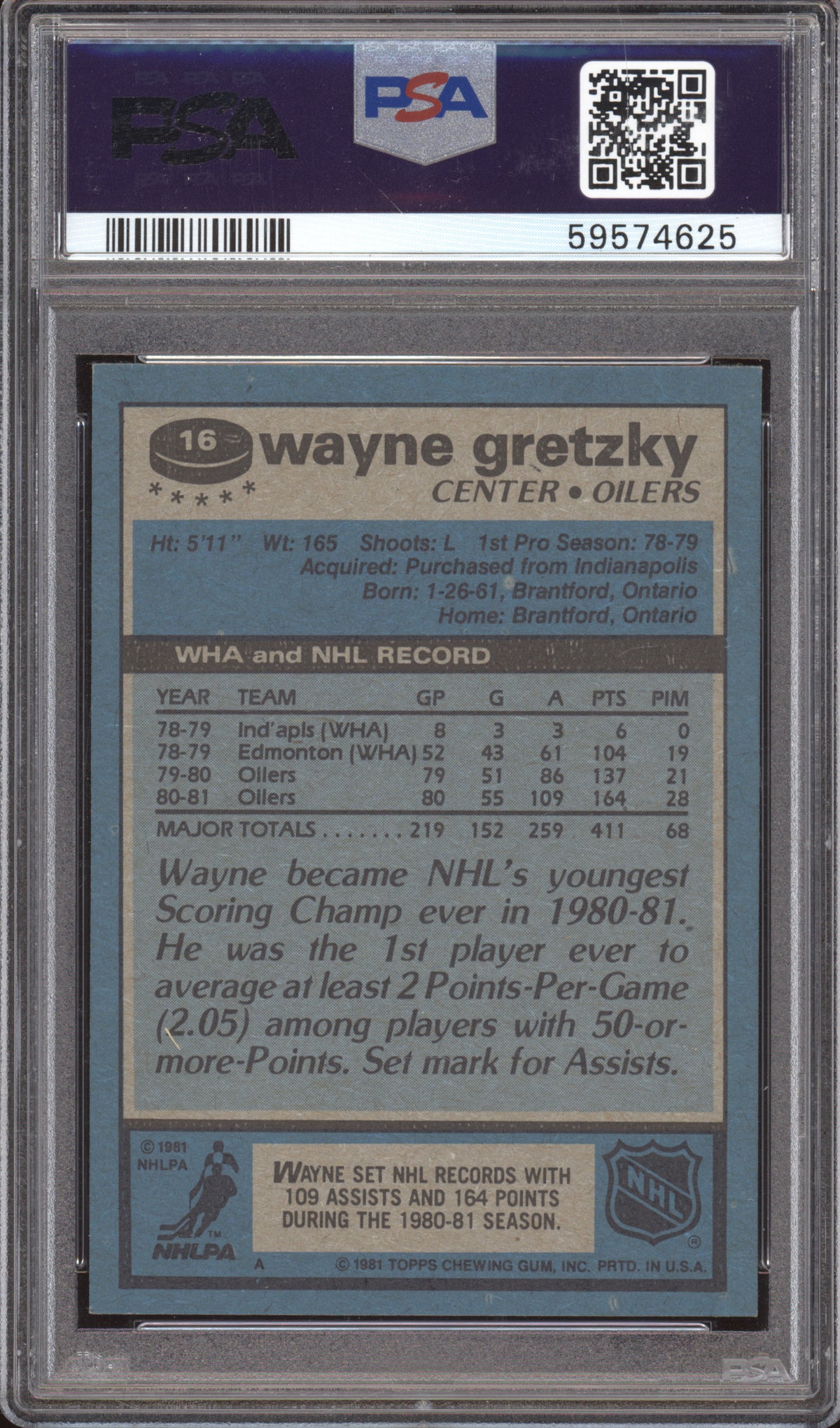 1981 Topps Wayne Gretzky #16 PSA 7