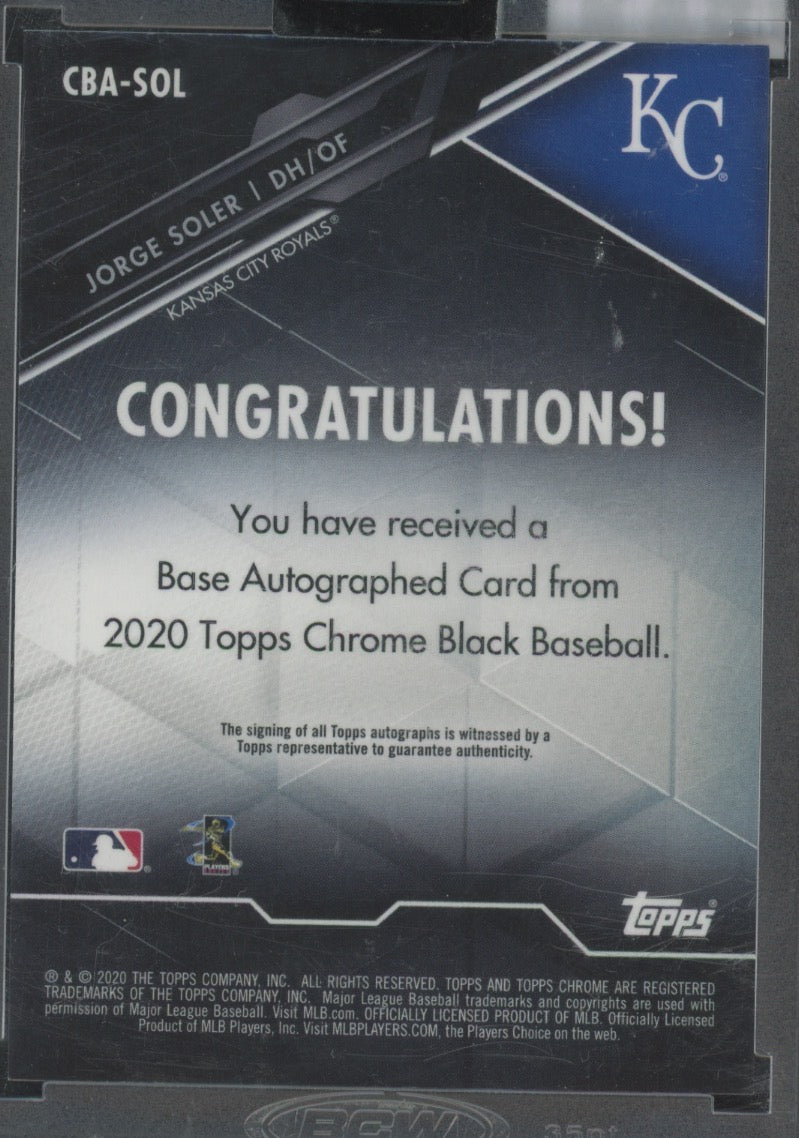 2020 Topps Chrome Black Jorge Soler #49/50 Black