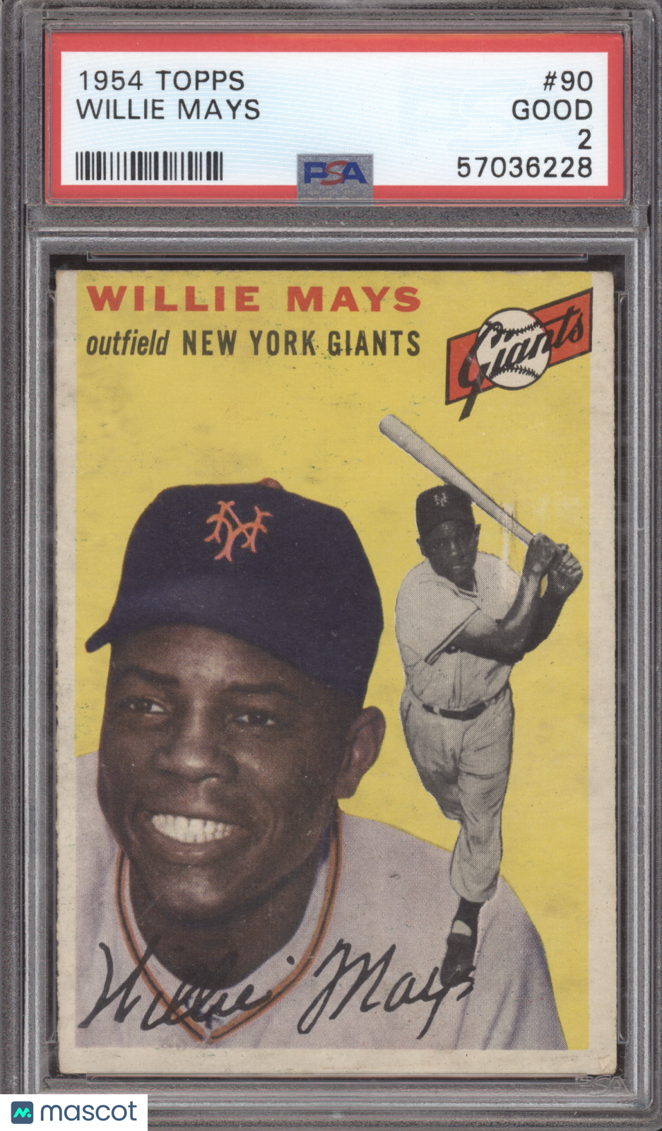 1954 Topps Willie Mays #90 PSA 2