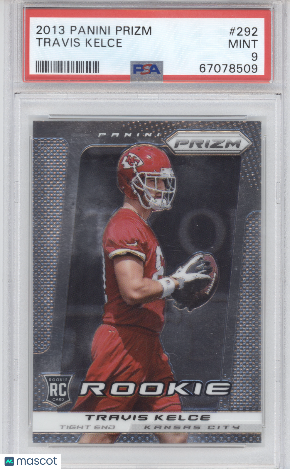 2013 Panini Prizm Travis Kelce #292 Rookie PSA 9