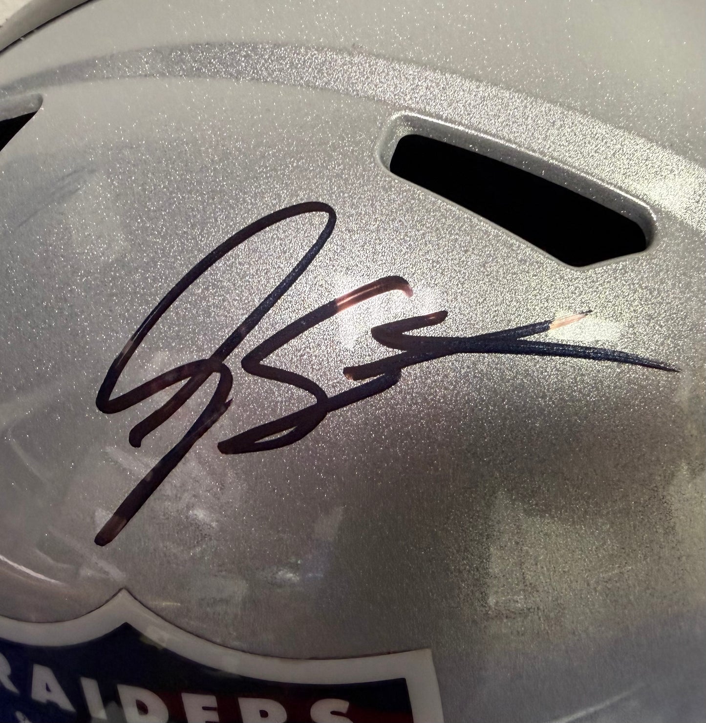 Geno Smith Oakland Raiders Signed Football Helmet (Beckett Authenticated)