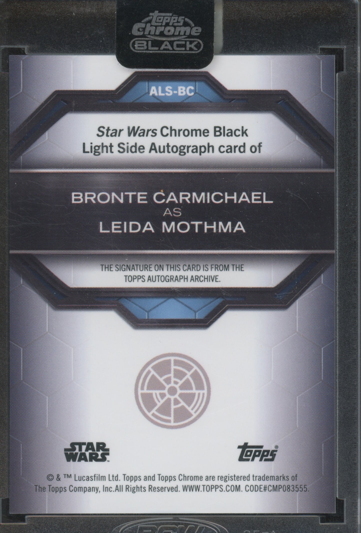 2024 Topps Chrome Black Star Wars Leida Mothma Certified Autograph #ALS-BC