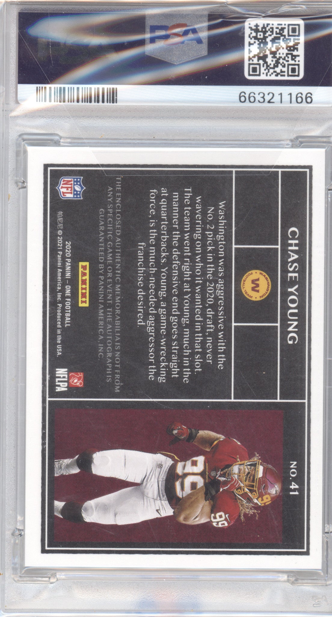 2020 Panini One Chase Young #41 Dual Patch Autograph 020/149 PSA 10