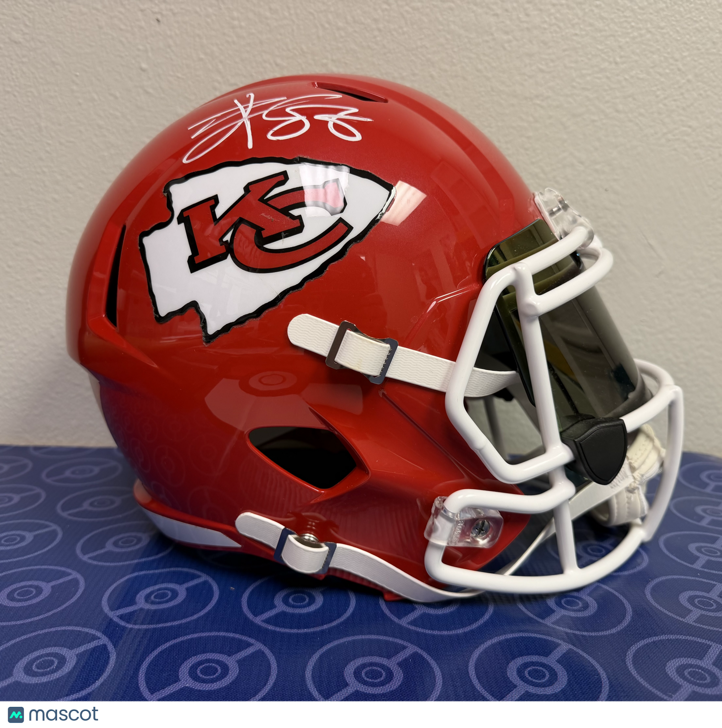 Travis Kelce Kansas City Chiefs Signed Football Helmet (Beckett Authenticated)