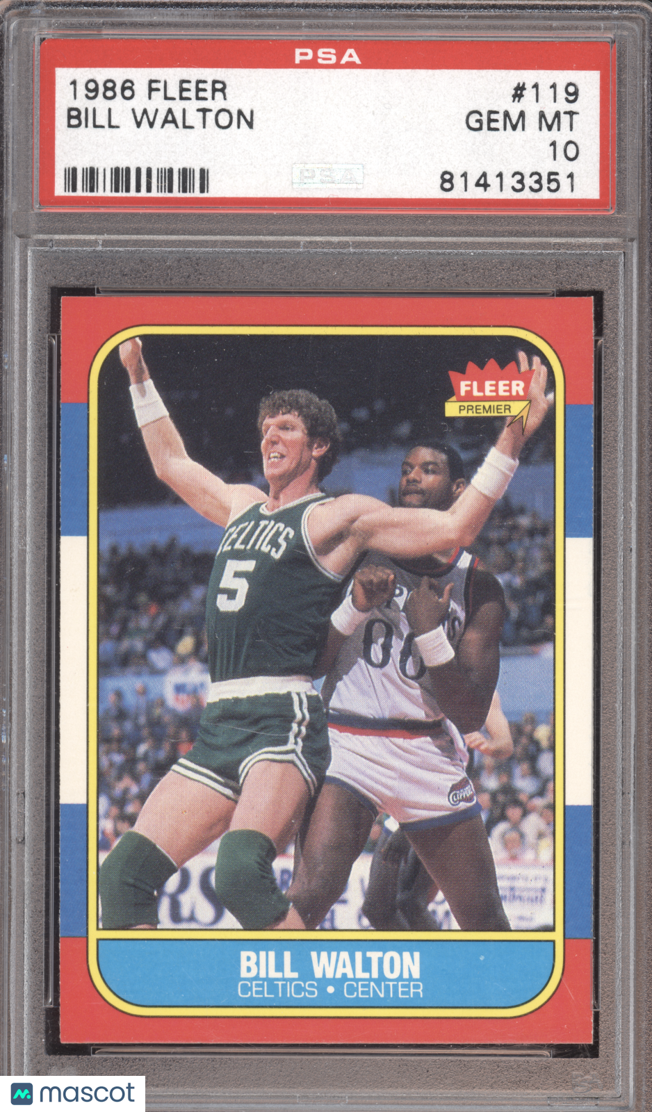 1986 Fleer Basketball Bill Walton #119 PSA 10
