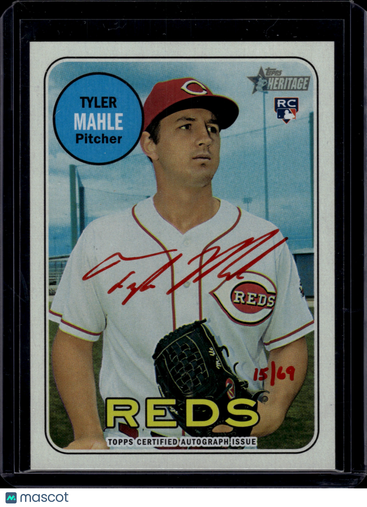 2018 Topps Heritage Tyler Mahle #ROA-TMA RC 15/69