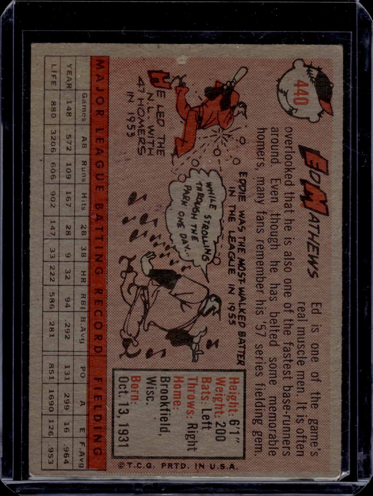 1958 Topps Ed Mathews #440