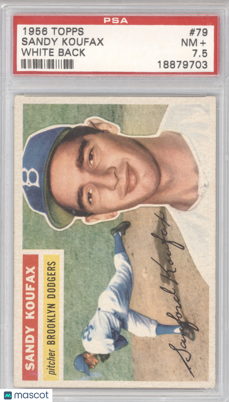 1956 Topps Sandy Koufax #79 White Back PSA 7.5