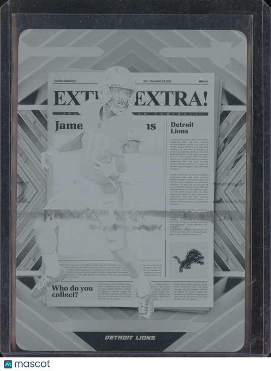 2022 Panini Extra! Extra! Jameson Williams #EXT-4 Printing Plate
