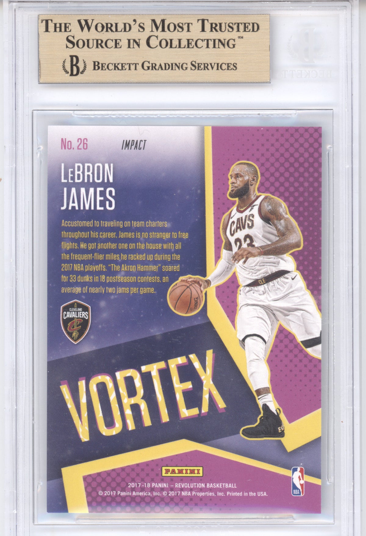 2017 Panini Revolution Vortex Impact LeBron James #26 BGS 9.5