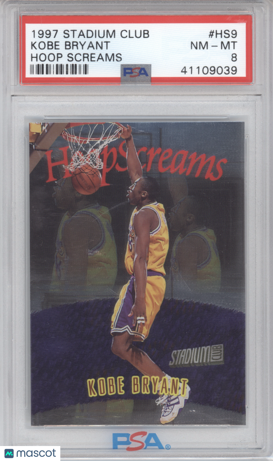 1997 Stadium Club Hoop Screams Kobe Bryant #HS9 PSA 8