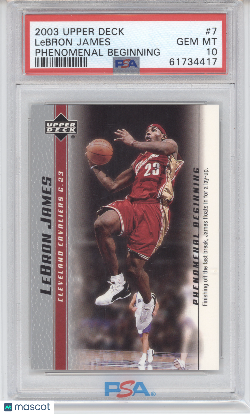 2003 Upper Deck LeBron James Phenomenal Beginnings LeBron James #7 PSA 10