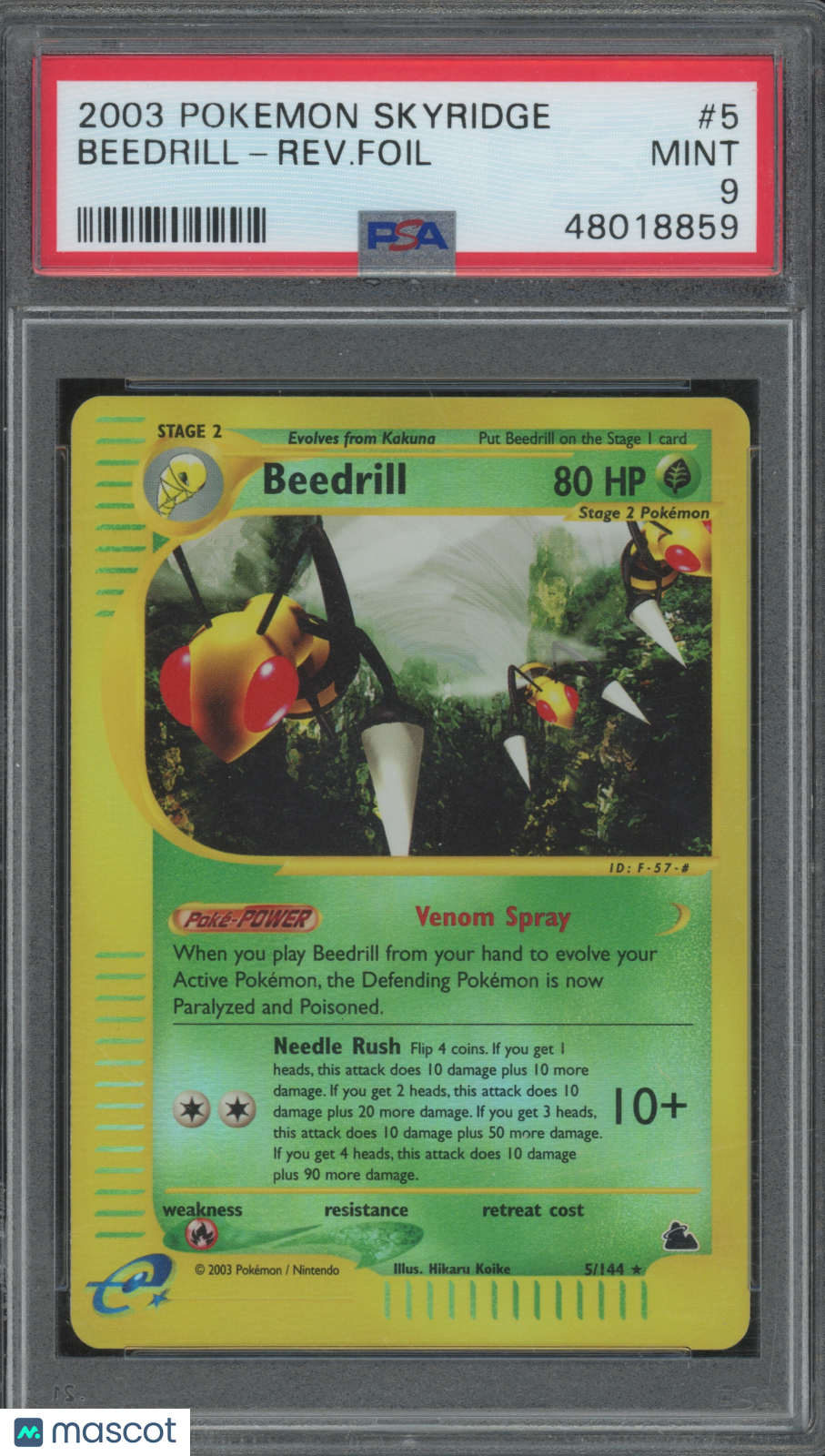 2003 Pokemon Skyridge Beedrill-Rev. Foil #5 PSA 9