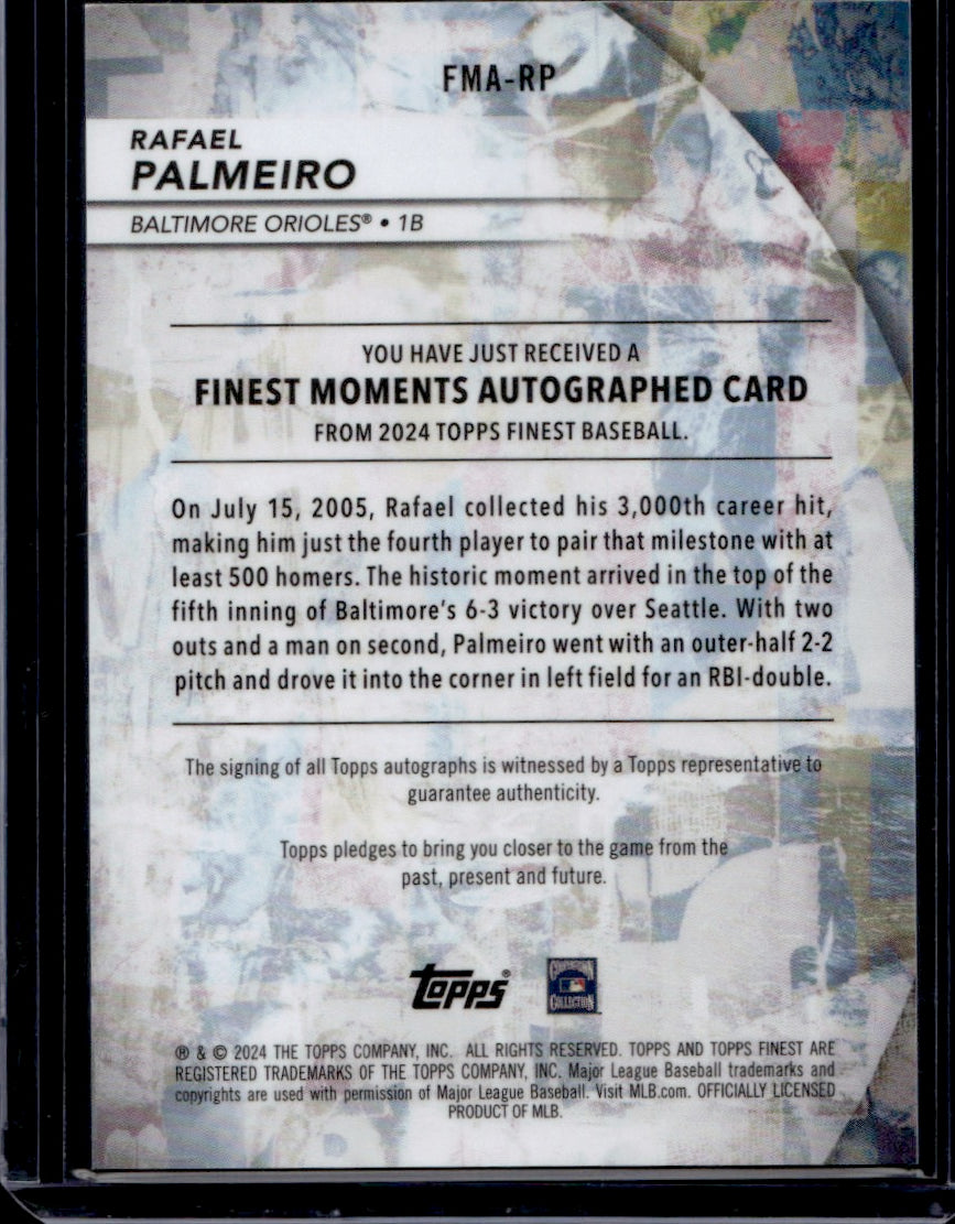 2024 Topps Finest Rafael Palmeiro #FMA-RP Moments