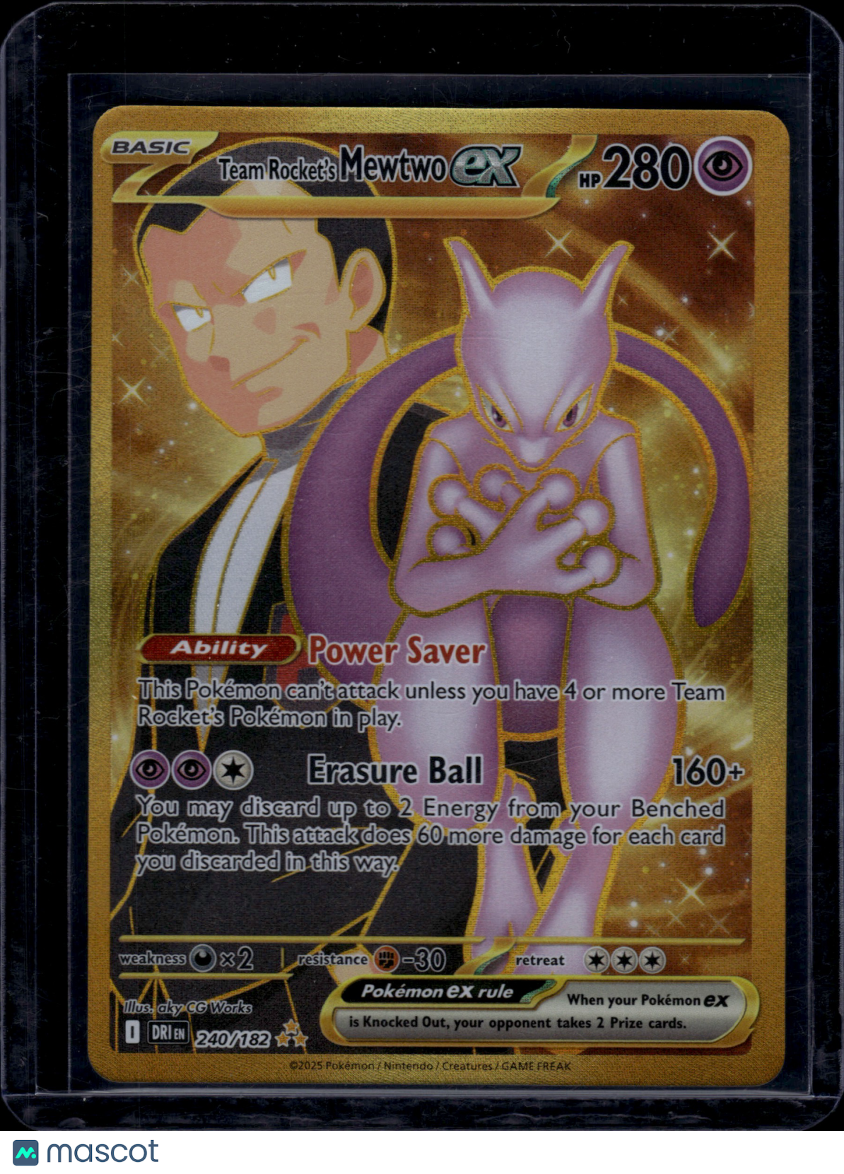 2025 Pokemon S&V Destined Rivals Team Rocket's Mewtwo ex #240/182