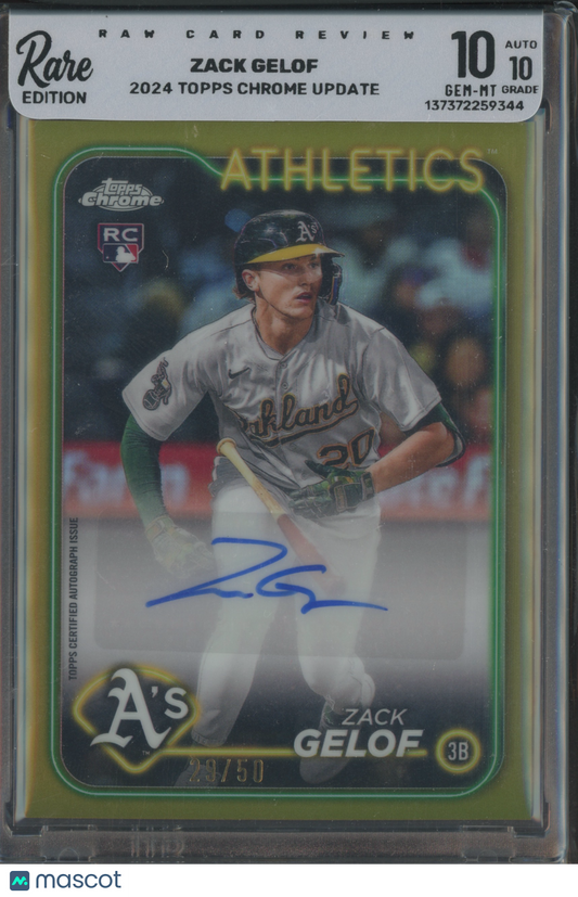 2023 Topps Chrome Update Zack Gelof #AC-ZG Gold RC 29/50