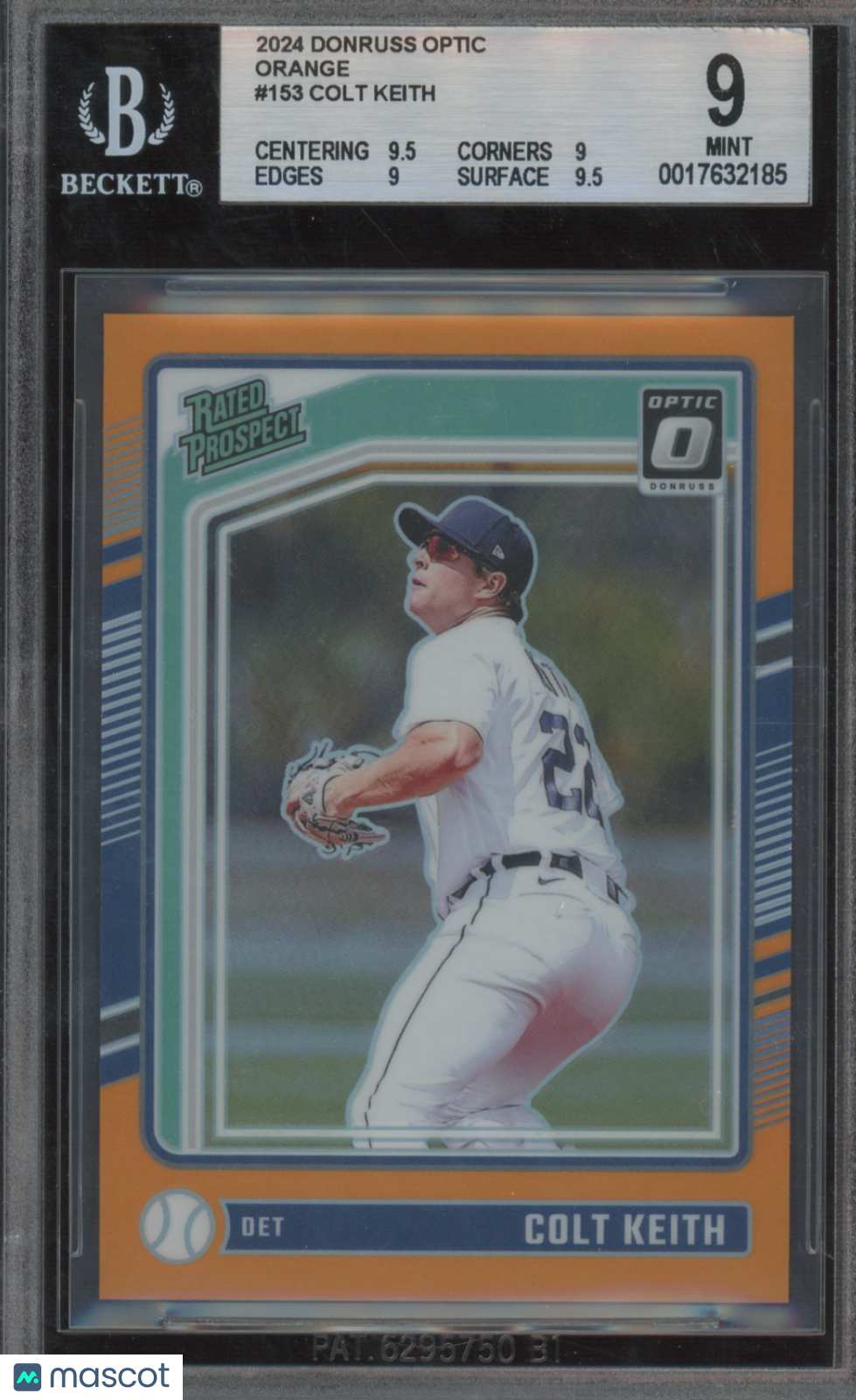 2024 Donruss Optic Colt Keith #153 Orange /199 BGS 9