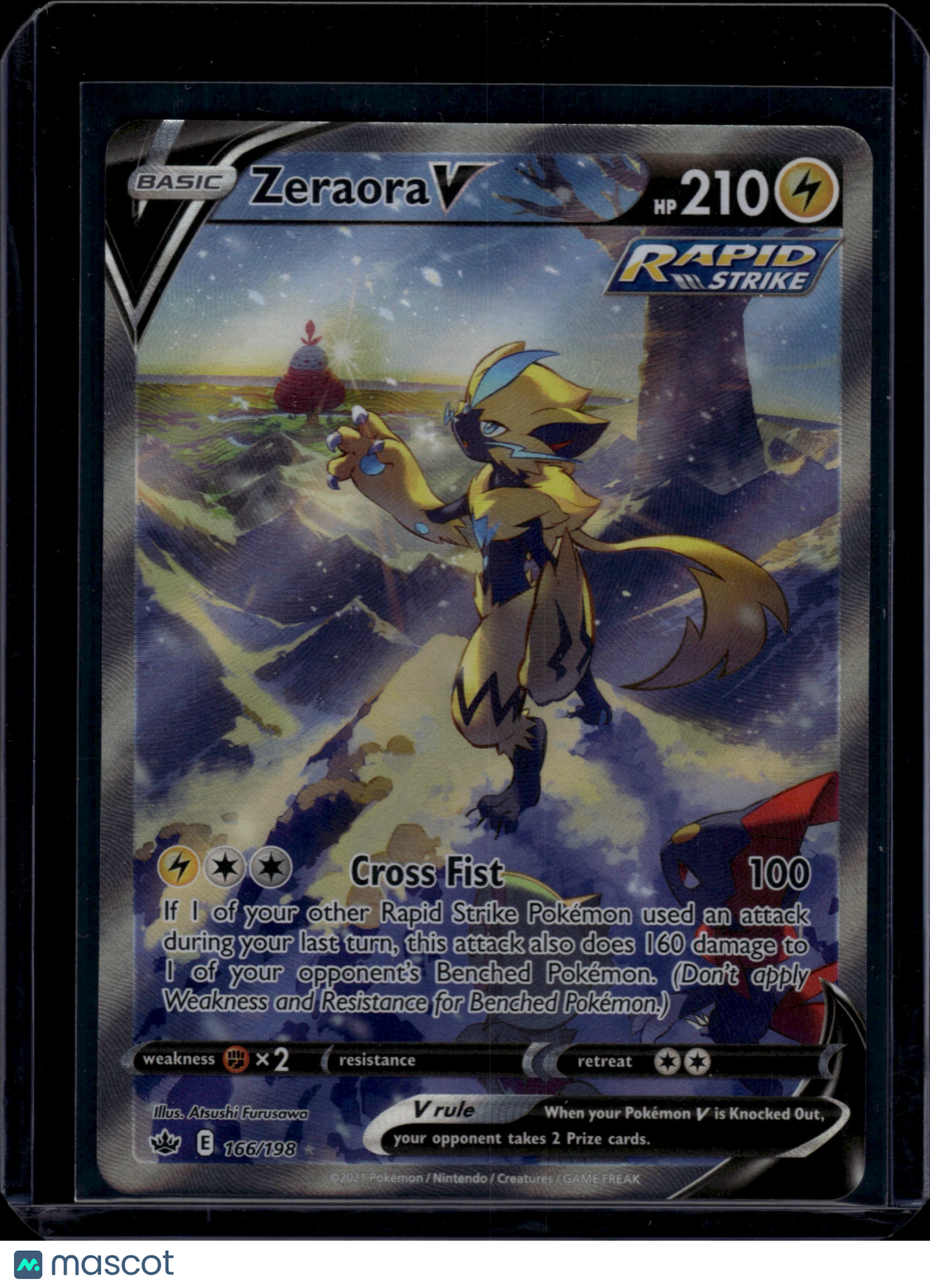 2021 Pokemon SWSH Chilling Reign Zeraora V #166/198 Full Art