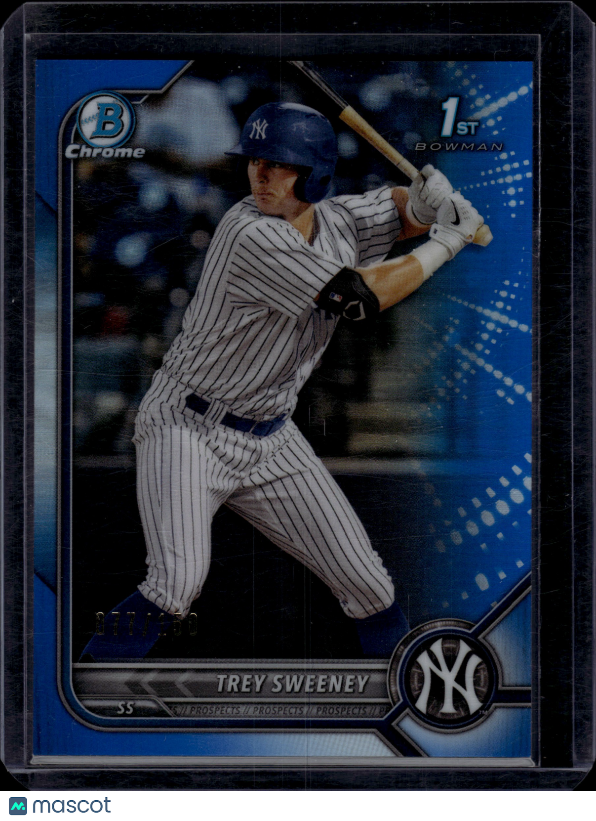 2022 Bowman Chrome Trey Sweeney #BCP-137 Blue 77/150 1st Bowman