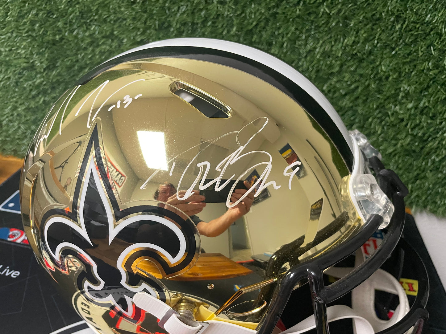 Drew Brees/Michael Thomas New Orleans Saints Autograph Football Helmet