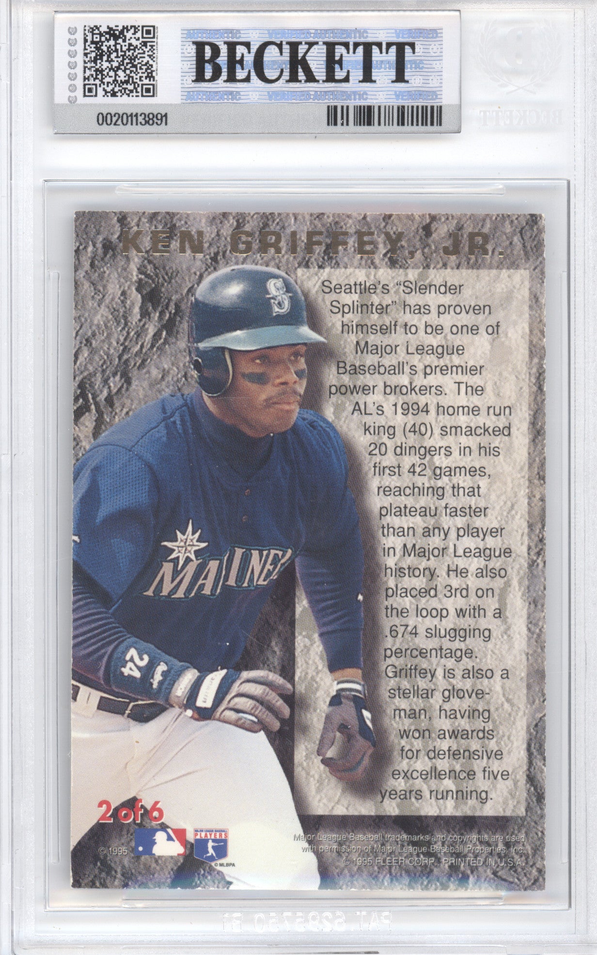 1995 Fleer Ultra Power Plus Ken Griffey Jr. #2 BGS 9