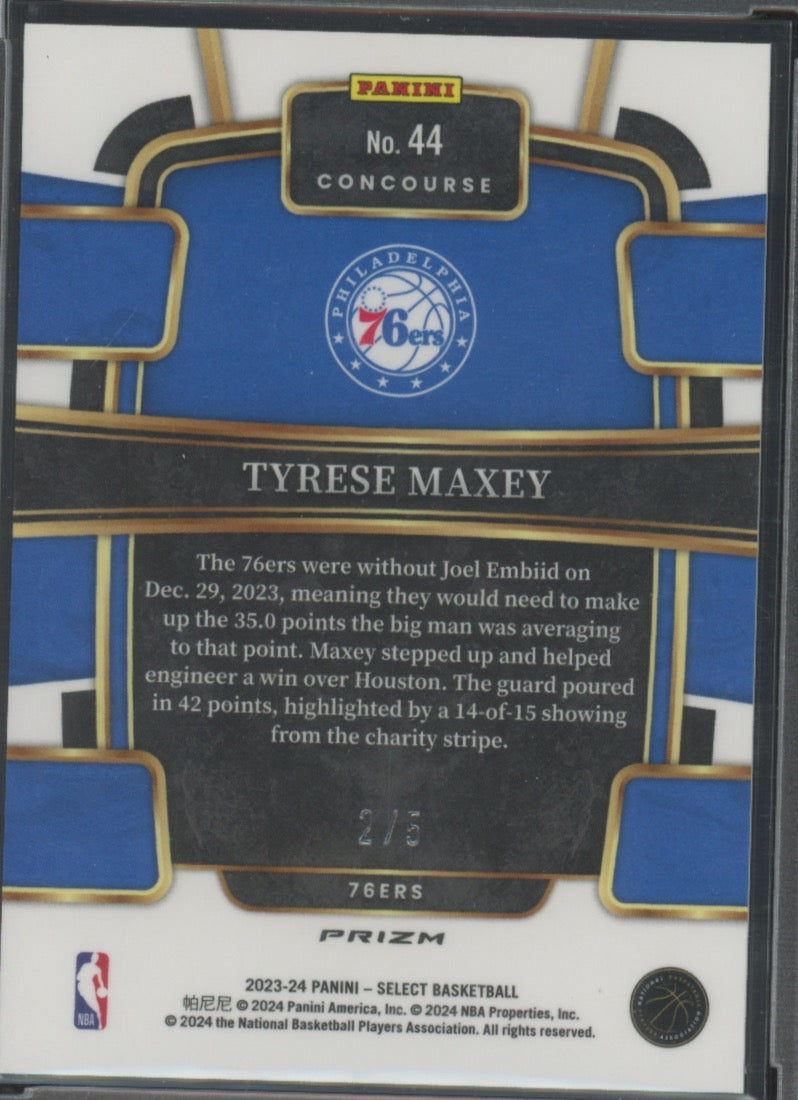 2023 Select Tyrese Maxey #44 Purple Pulsar