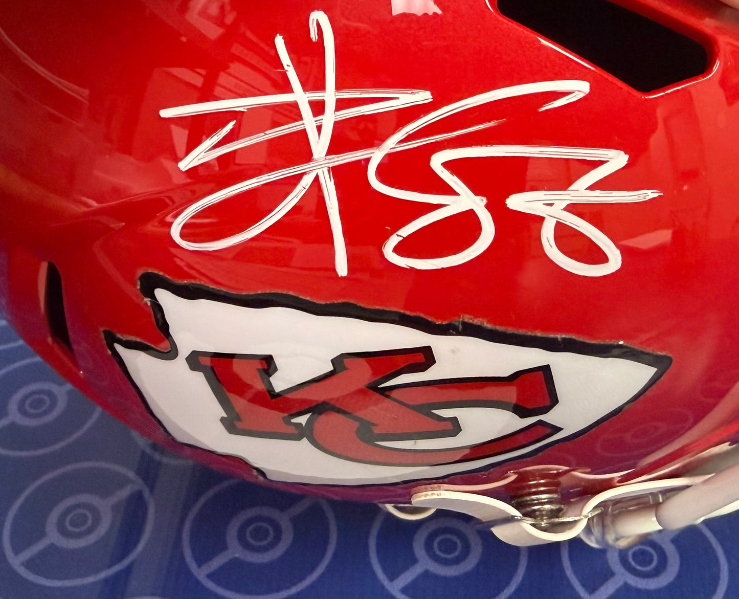 Travis Kelce Kansas City Chiefs Signed Football Helmet (Beckett Authenticated)