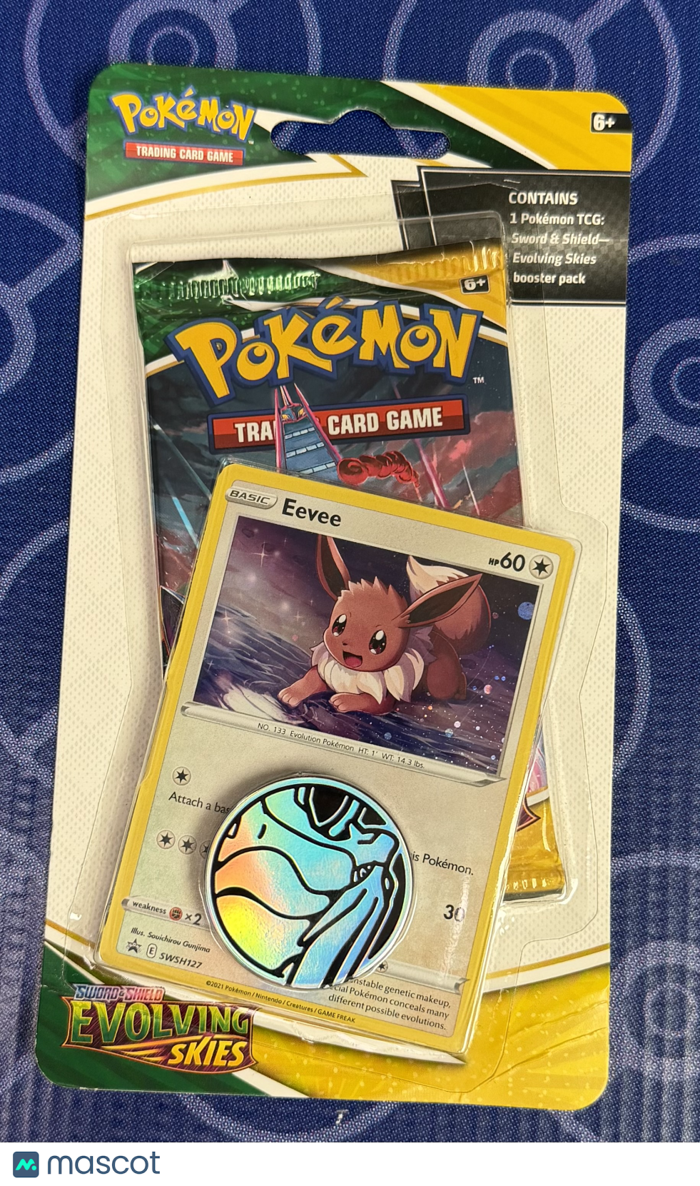 2021 Evolving Skies Blister Booster Pack Eevee Promo Card Coin
