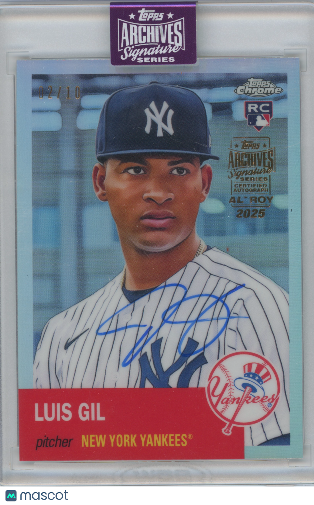 2022 Topps Chrome Archives Signature Series Luis Gil #469 Refractor 02/10 RC