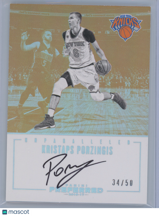 2016 Panini Preferred Basketball Kristaps Porzingis #249 34/50