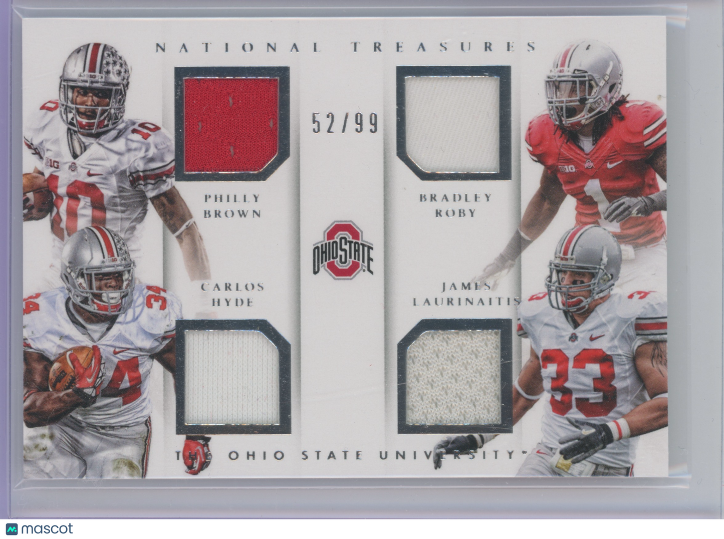 2015 National Treasures Hyde Roby Brown Laurinaitis #13 Patch 52/99