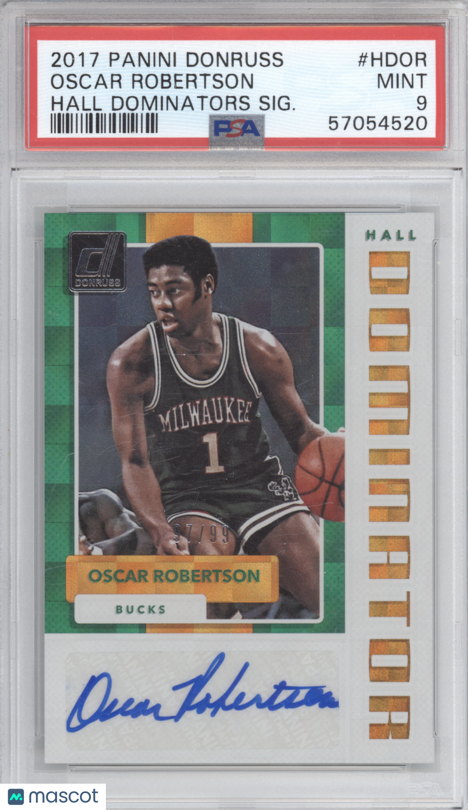 2017 Panini Donruss Hall Dominators Signatures Oscar Robertson #HDOR PSA 9
