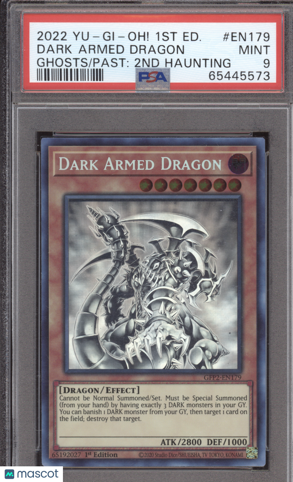 2022 Yu-Gi-Oh! Ghosts From Past 2ND Haunting Dark Armed Dragon 1st Edition PSA 9