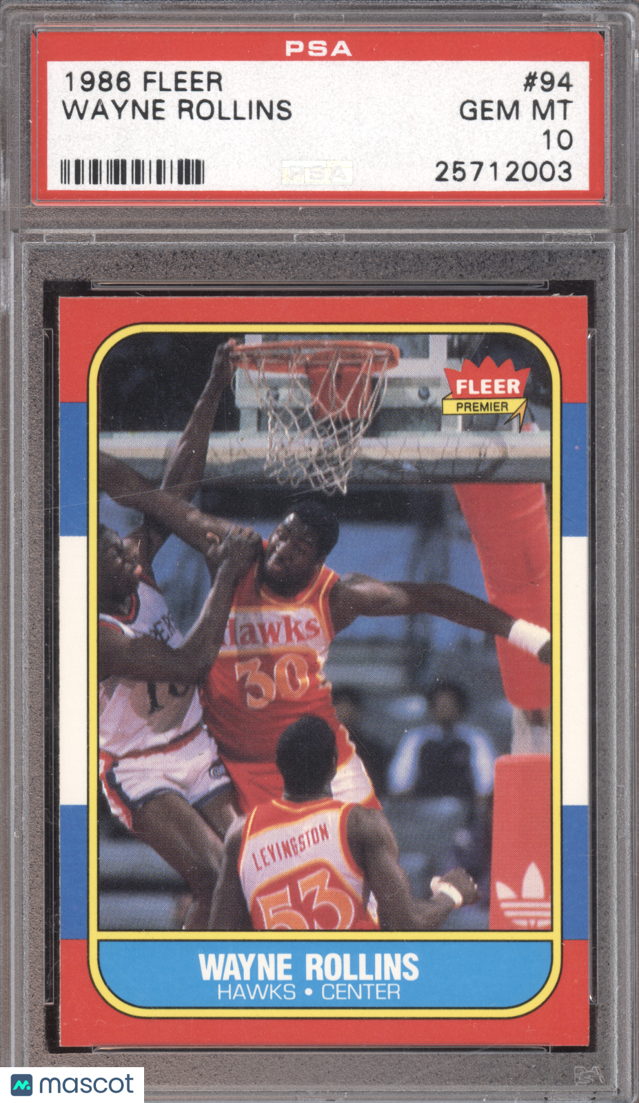 1986 Fleer Basketball Wayne Rollins #94 PSA 10